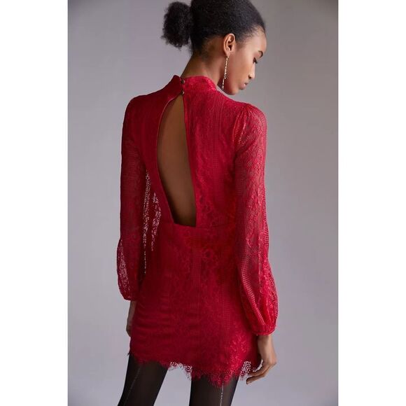 Anthropologie Maeve Open-Back Lace Mini Dress Size 14 new - Picture 4 of 8